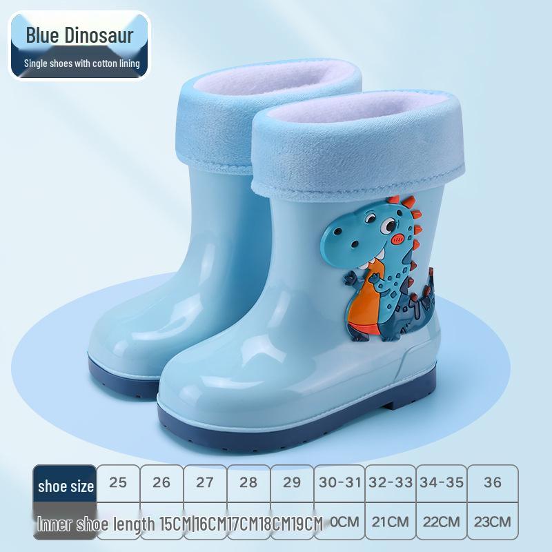 Children's Waterproof Unicorn & Dinosaur Rain Boots with Non-Slip Sole, Fleece-Lined for Boys & Girls