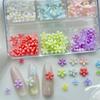 6 Grid/Box 3D Resin Macaron Colored Petal Nail Art Decoration Cute Mini Flower Nail Charms Accessories Supplies For Manicure Diy