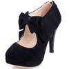 Custom Bowknot Design Mary Jane Pumps 10.5cm High Heels Shoes Women Black Red Apricot Platform Ladies Party Dress Pumps WSH5251