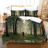 Fantasy Oil Painting Bedding Set House Bridge Scenery Duvet Cover Set Bedroom Bed Bedclothes Decor Luxury Gift Queen King Size
