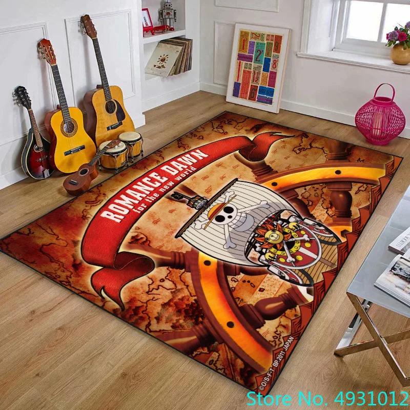 Creative 3D Carpet One Piece Luffy Shanks Anime Print Living Room Bedroom Decoration Rug Kids Children Anti Slip Crawling Mat