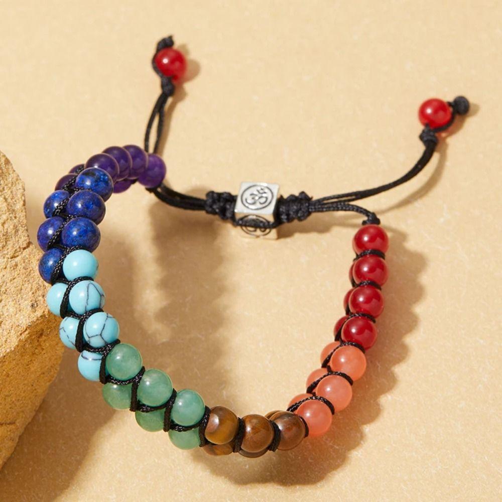 Vintage Stone Bracelet Bohemian Style Beaded String Bracelet  Hand Decoration