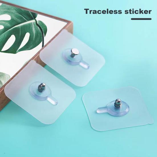 10Pcs Screw Patch Self-adhesive Wall Hook Strong Load-bearing Photo Frame Sticker Hooks for Home Room