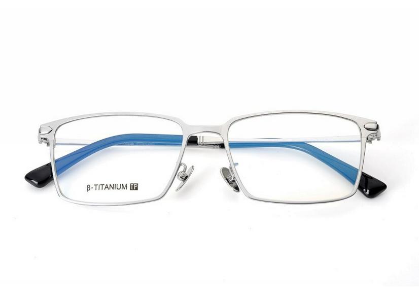 Retro Square Pure Titanium Glasses Frame - Unisex Black Optical Prescription for Myopia