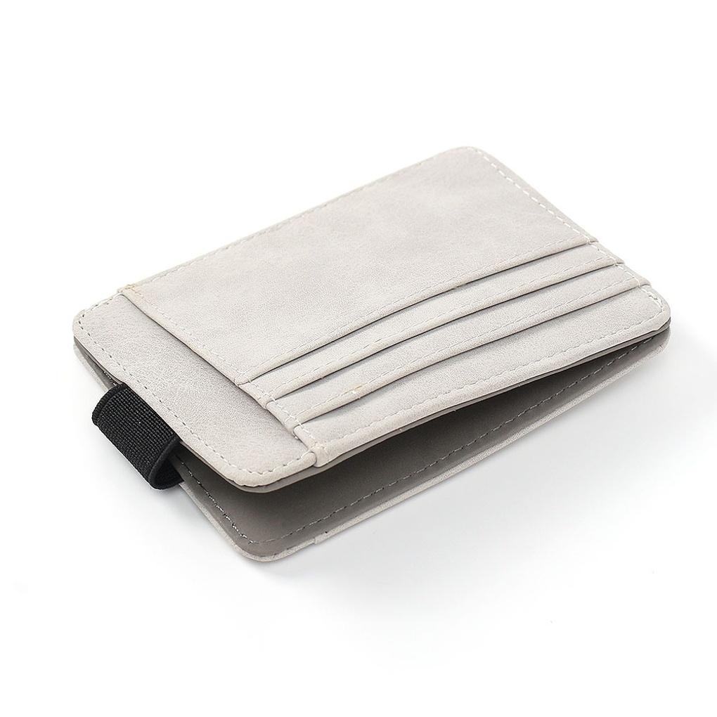 Basic Faux Leather Card Holder (Light Gray)
