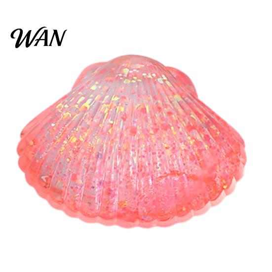 Dekompressionsspielzeug Mini Glitzer Muschel Quetschspielzeug, Stressabbau Zuckerball Tragbarer Linderer Fidget Weich Dehnbar Transparent Ozean Sensorisch