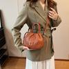 Retro bucket bag women's bag 2024 autumn new fashion indentation handbag versatile shoulder messenger bag