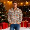 Men's Casual Christmas-printed Semi-zipper Retro Long-sleeved Sweatshirt