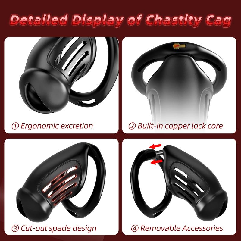 Sex Toys Male Chastity Cage with 4 Sizes Rings And Invisible Lock for Penis Bondage Cock Cage Chastity with Elastic Belt SM Toy