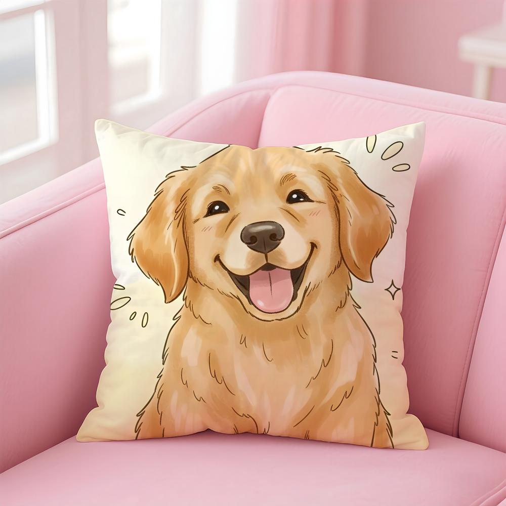 NICE CUTE Samoyed Dog Cushion Cover Pillow Case Soft Friendly Fabric  Concealed Zipper