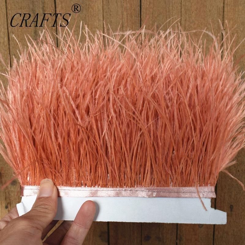 FeatherHigh quality fluffy ostrich feather trimming cloth sideband 5M 10M long DIY clothing accessories decorative accessories 8-11cm