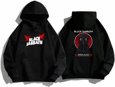 Black Hoodie Sabbath Unisex's Retro VERIZON WIRELESS AMPHITHEATER Rock WoUnisex Casual Printed Hoodie Unisex