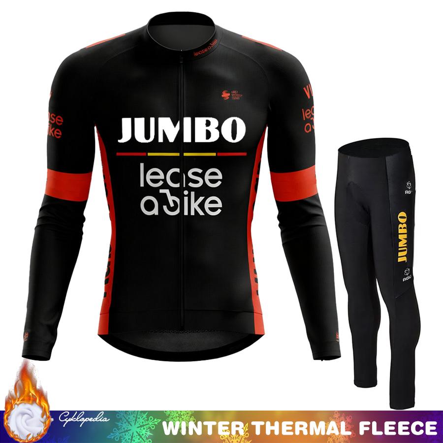 Herrcykelkläder Vinter Termisk Fleece Cykelbyxor JUMBO Man Set Tröja Kläder Cykeldräkt Herroutfit 2026 Byxor Cykel