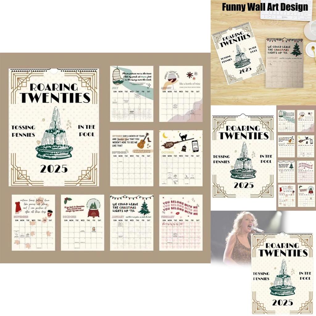 Elegant 20-talskalender 2025 Pappersdesign För Modern Hem- Och Kontorsinredning