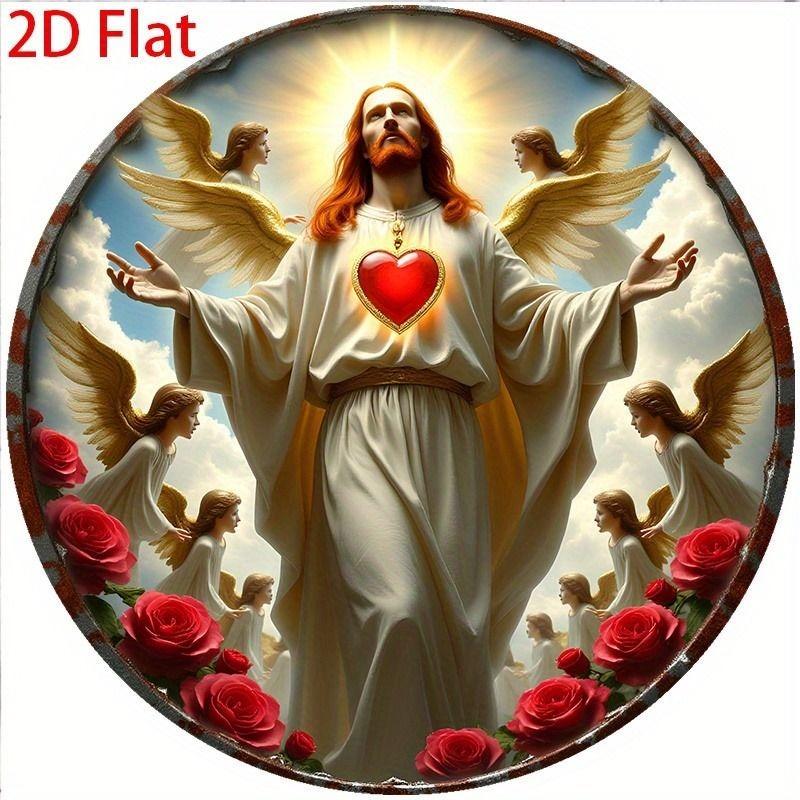 2D Flat Hanging Decorative Metal Sign Hand Painted Art