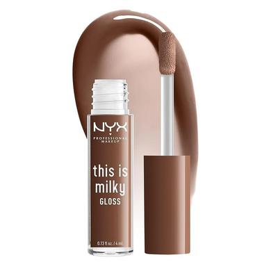 NYX This Is Milky Gloss 4ml 1 Pack Milk the Choco NYX PROFESSIONAL MAKEUP This Is Milky Gloss, Vegan Lip
