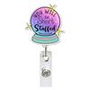 Set of 24 Glitter Acrylic Retractable Badge Holders for Work ID Cards