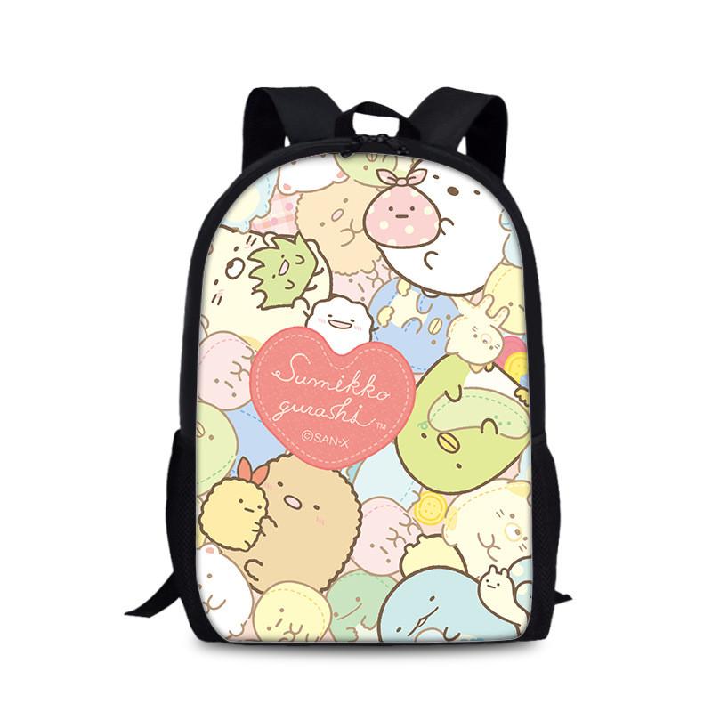 Sumikkogurashi School Bag With Waterresistant Nylon Fabric And Adjustable Shoulder Straps For Students