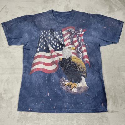 Vtg The Mountain Shirt Mens XL Eagle American Flag Patriotic USA Bald Tee Unisex T-Shirt