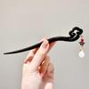 High-End Chinese Wooden Hairpin with Tassels – Ancient Style Ebony Faux for Women