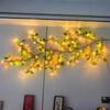 Bendable LED Rattan String Lights with Butterflies & Leaves for Wall Decoration