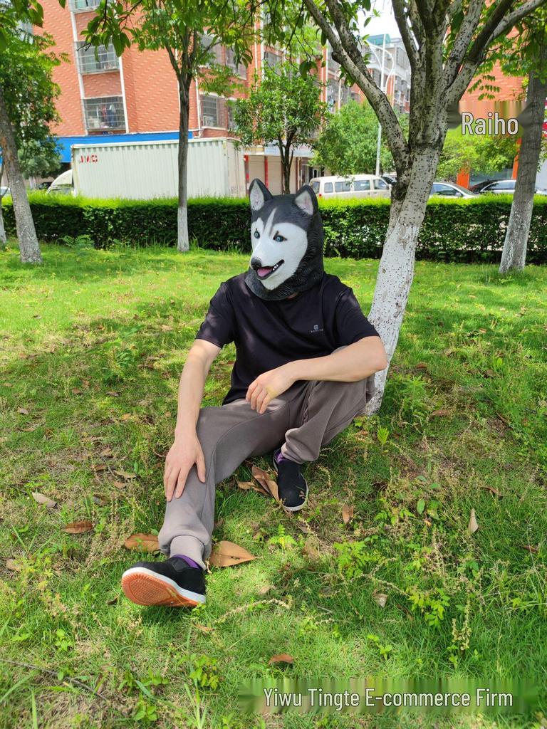 Halloween Wolfdog Shepherd Mask - German Shepherd Husky Latex Headgear for TikTok Style Parties