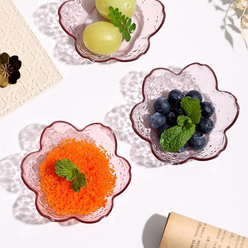 Hammer Pattern Cherry Blossom Sauce Dishes Small Plastics Seasoning Dish Sauce Bowl Ice Cream Small Dinner Plates