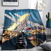1Pc Alien Earth Print Flannel Blanket, High quality Comfortable for All Seasons, Home Decor, Warmth and Comfort, Perfect for Christmas Gifts