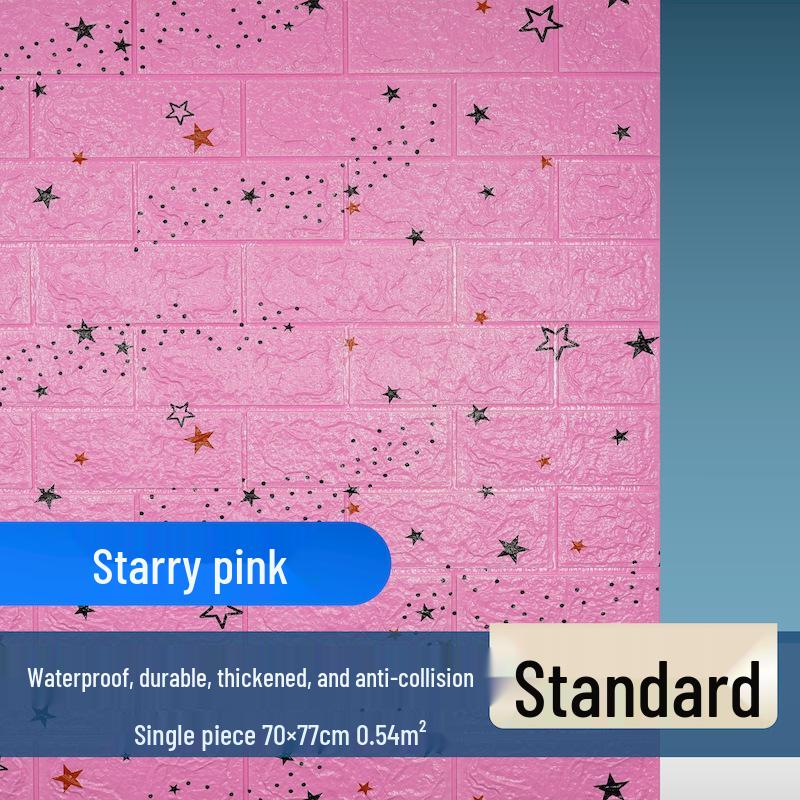 Retro 3D Brick Pattern Self-Adhesive Moisture-Proof Wallpaper Sticker