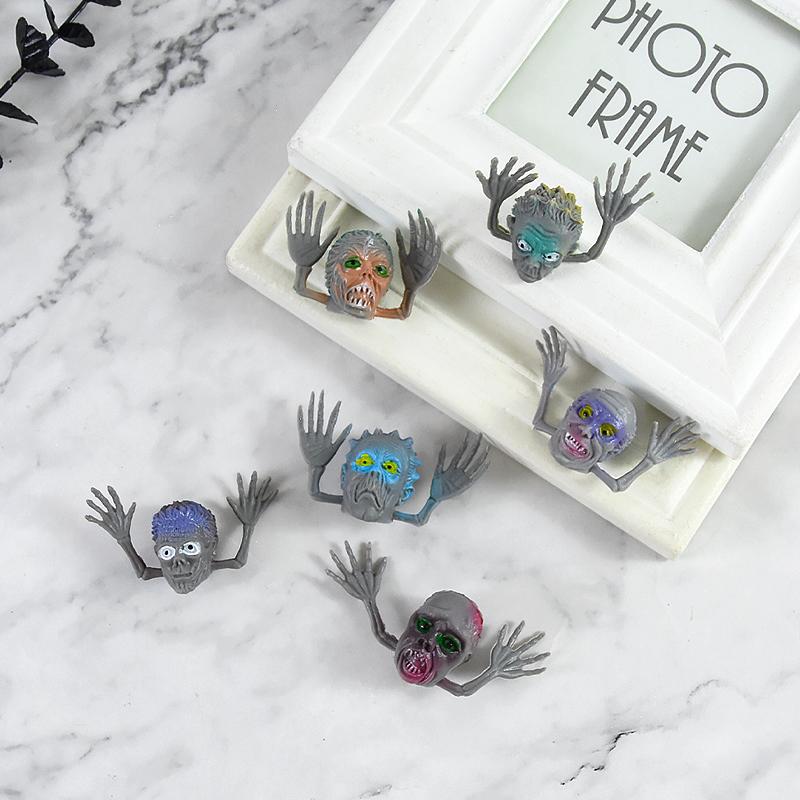 5Pcs Monster Finger Puppets Toy Zombie Head Tell Story Hand Toys Kids Birthday Party Favors Halloween Gift Goodie Bag Fillers