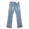 Vintage Washed Distressed Raw Hem Denim Jeans Men Women Streetwear Loose Flared Trousers Fall