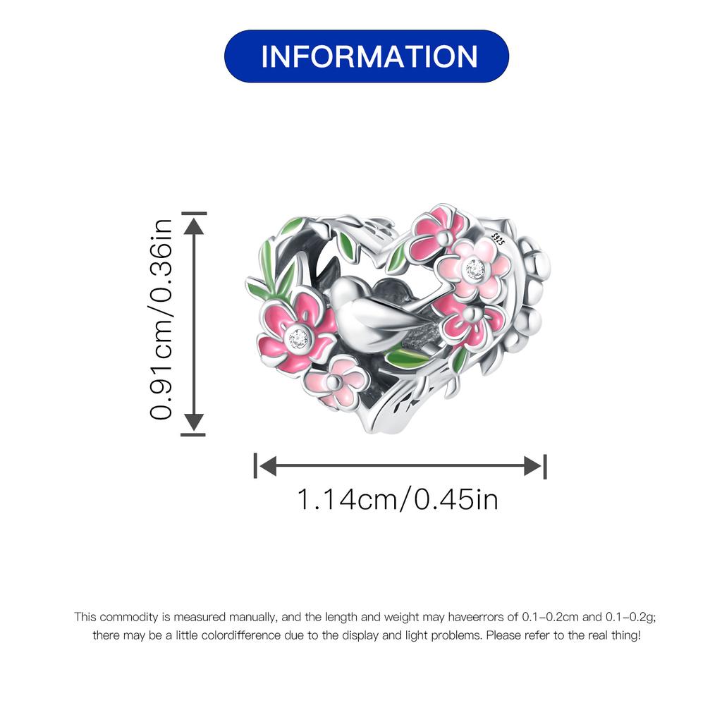 Genuine Copper Charm Luxurious Lattice Garden Bird Bead Fits Bracelets DoItYourself Women Crafting Delicate Gifts Jewellery