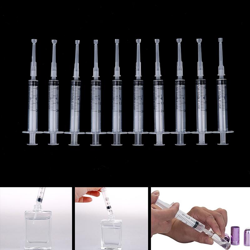 

10Pcs 2Ml Шприц сопла духи Диспенсер Косметические refillable бутылка инъекции
