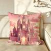 Art DDreamy CCastle Cushion Cover Pillow Case Antidustmite Pillowcase Silky Short Plush Sofa Cushion Cover hot