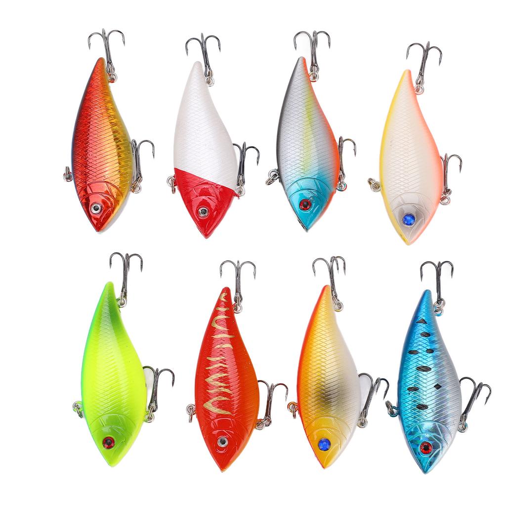 8pcs 11g 7cm Floating Fishing Lure 3D Lifelike Eyes Artificial Fishing Luya Bait for Sea