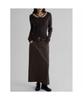 8SECONDS Belted H-Line Long Skirt Khaki