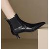 Nuovi Stivali da Donna alla Caviglia Punta Affilata Vintage di Design Moda Tacco Spesso Scarpe Concise Corte Botas De Mujer