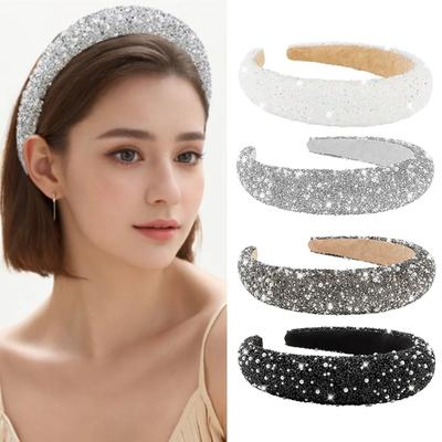 Glamouröses Perlen-Haarband Bling Kristall Perle Barock Stirnband Breit Überkreuzt Stirnband Funkelnd Wunderschöne Damen Haaraccessoires