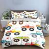 Colorful Monster Trucks Pattern Bedding Duvet Cover Set Duvet Cover Pillowcases  (1*Duvet Cover 2*Pillowcases, without duvet insert)