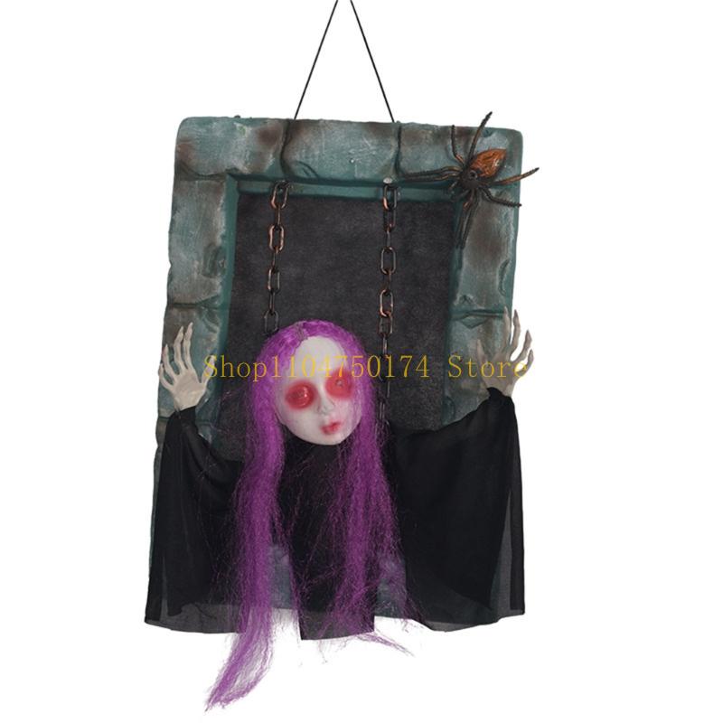 Hängende Grabstein Dekoration Blinkende Rote Augen Automatische Bewegungserkennung Sprachsteuerung für Innen- und Außenbereich Top-Angebot