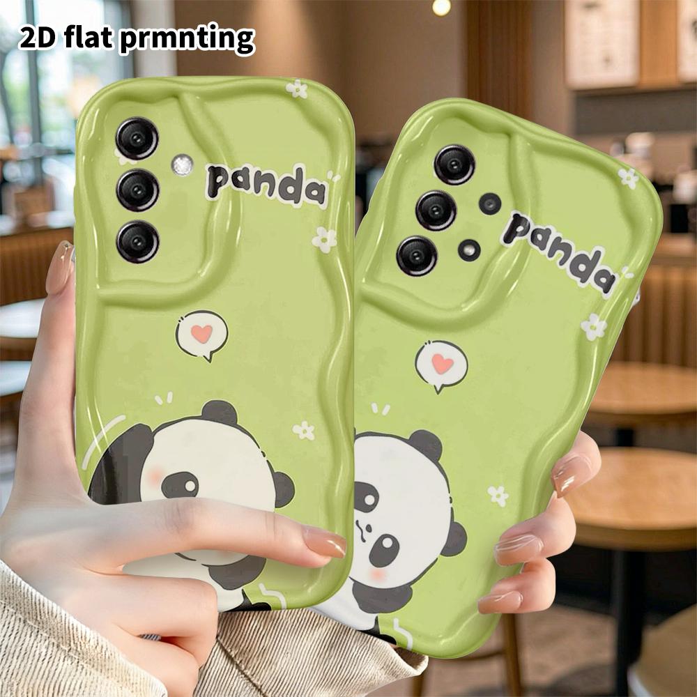 Phone Case: 2D Flat Samsung Galaxy A34 A35 S20 S22 S21 FE Plus Ultra Protective Case, Shy Little Panda, Christmas and Halloween Gifts