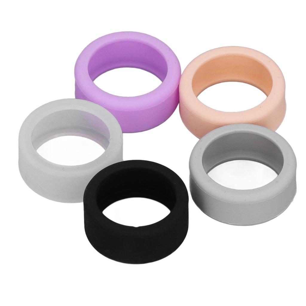 5pcs Smart Ring Cover Silicone Elastic Anti Scratch Smart Ring Protector for Daily Use Black White Gray Pink Purple