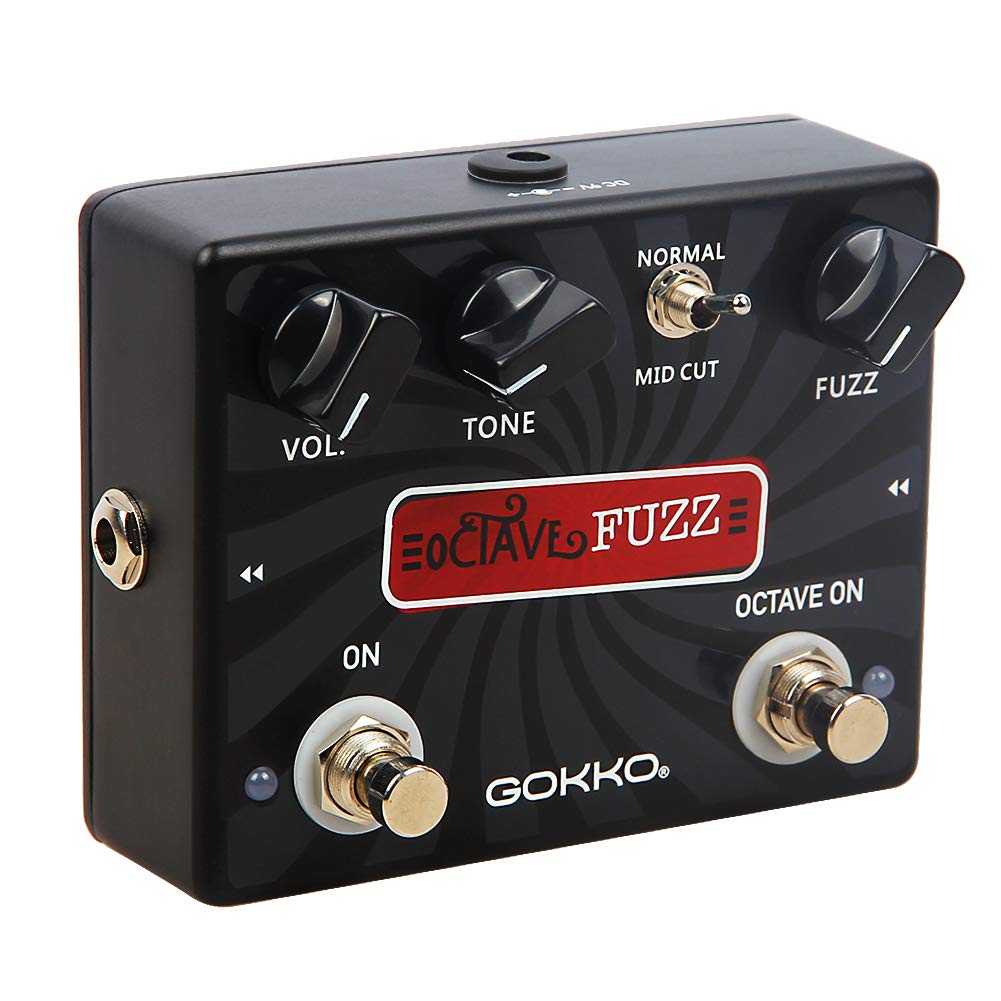 GOKKO OCTAVE FUZZ Fuzz Guitar Effect Distortion Guitar Effect Pedal Switch True Durable Aluminum Construction GK-31 - Octave-Up Pedal, (with Mid-Cut &