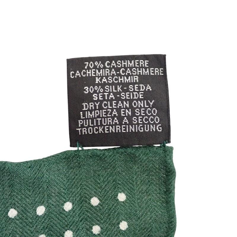 HERMES   scarf green cashmere/silk Women