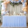 Chiffon Table Skirt for Baby Shower Tulle Ruffle Table Cloth for Wedding Birthday Party Bridal Shower Cake Table Decorations