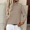 Women's High-Neck Slim-Fit Long-Sleeve Elegant Knit Pullover Top