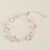 Natural Crystal Four Leaf Clover Alloy Bracelet Women Men Handcrafted Polished Gemstone Jewelry Accessory