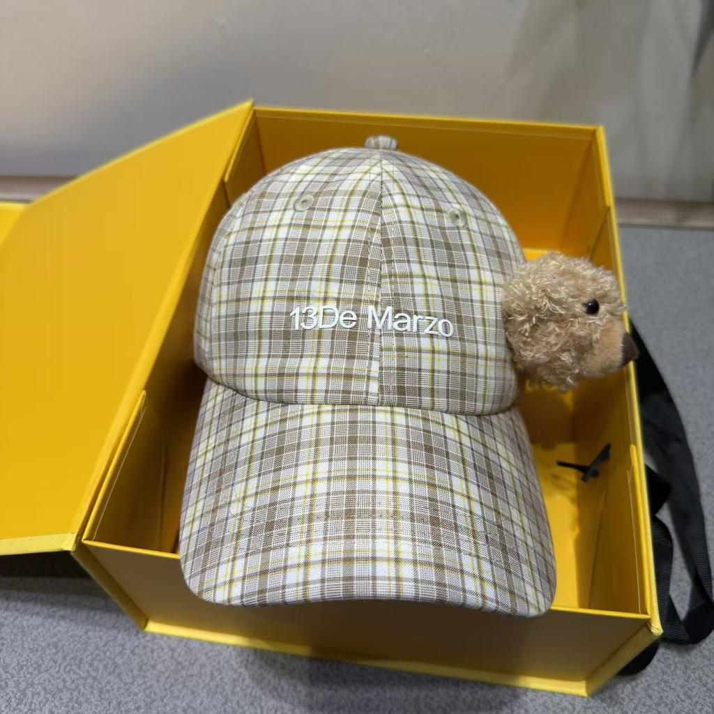 New Cute Cartoon Puppy Plaid Octagonal Hat Children Summer Sweet and Versatile Face Newsboy Hat Tide