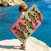Levendig Roze Groen Geruite Handdoek, Retro Regenboogforel Visprint Badhanddoek, Opvallende Zomer Essentieel 1st