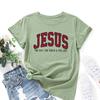 Cotton T-Shirt Short Sleeve Round Neck Women 2d Print Tops